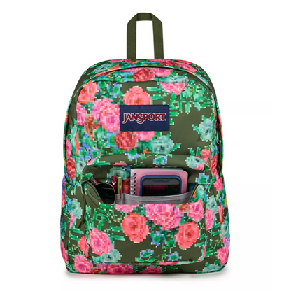 JanSport SuperBreak Backpack - Bit Bouquet Green