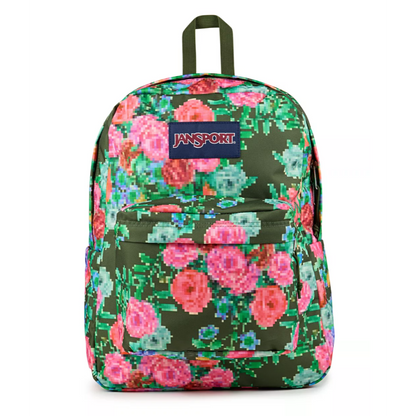 JanSport SuperBreak Backpack - Bit Bouquet Green