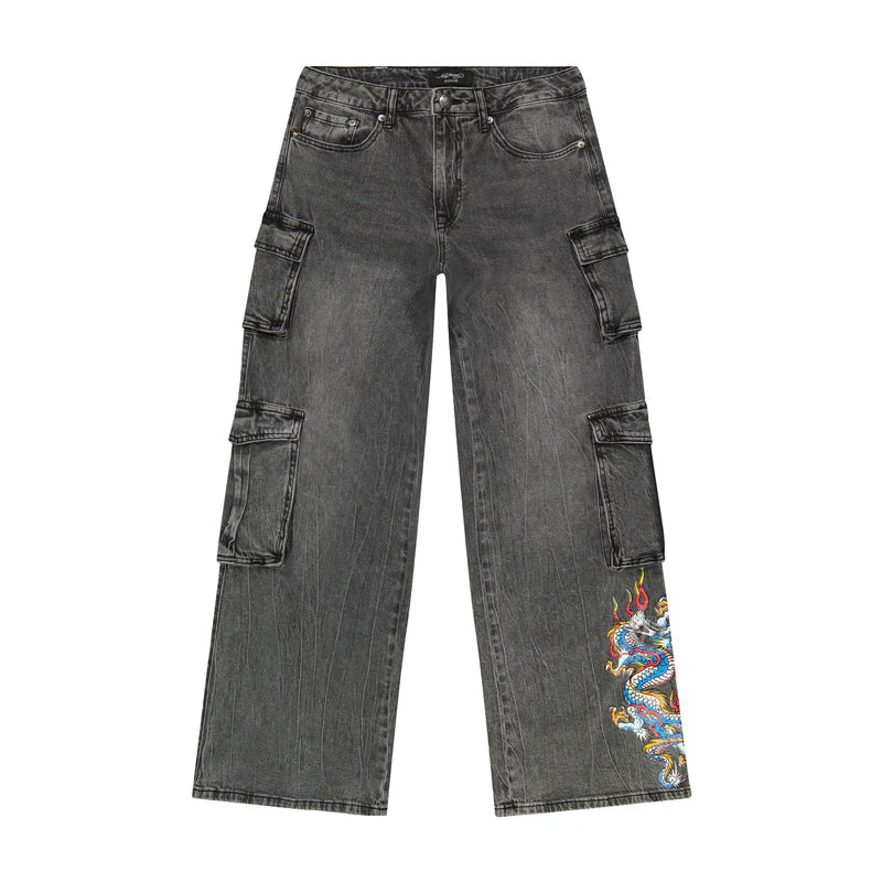 ED HARDY Women Dragon Cargo Jeans