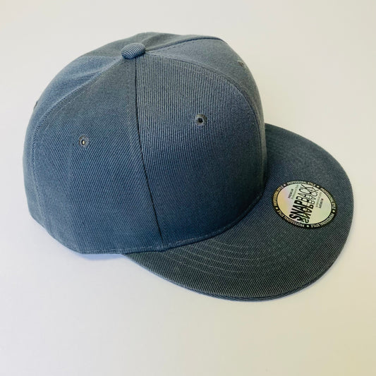 Plain Snapback 5 Panel Hat - Charcoal