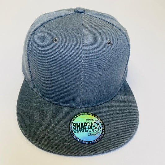 Plain Snapback 5 Panel Hat - Charcoal