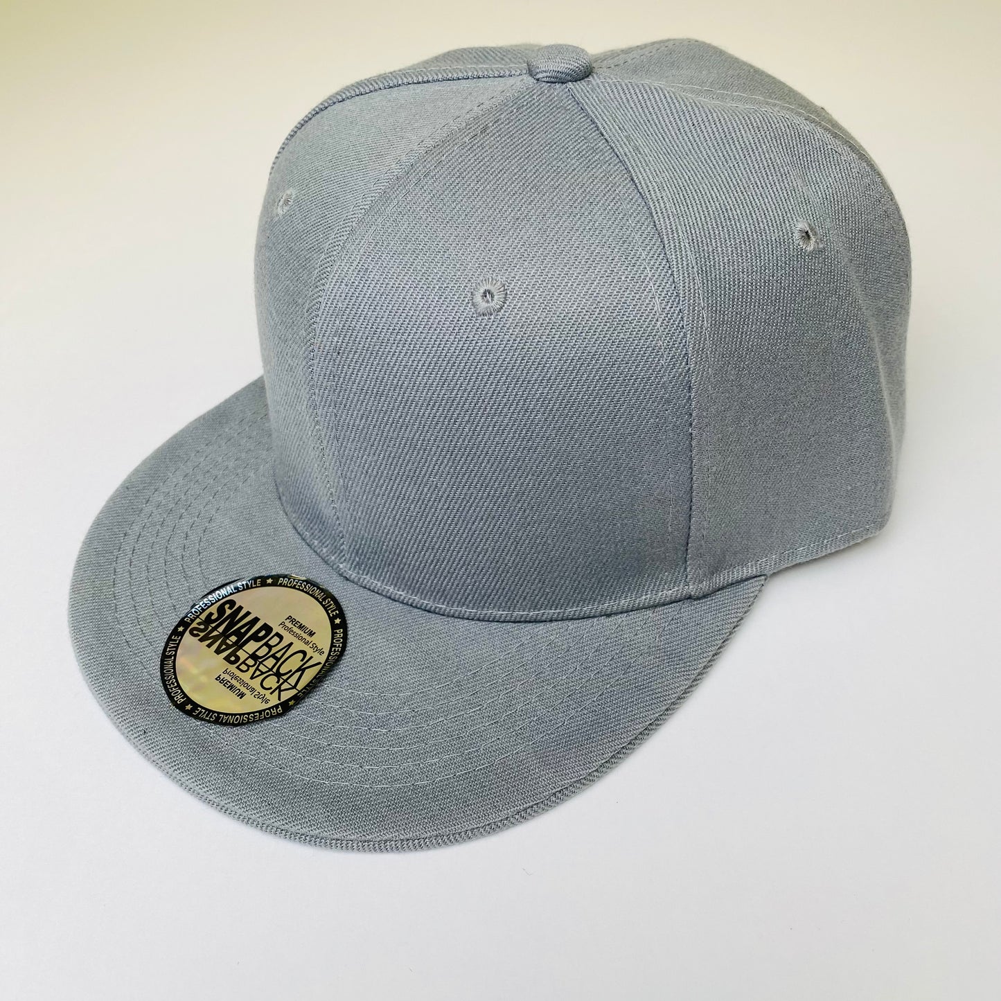 Plain Snapback 5 Panel Hat - Heather Grey