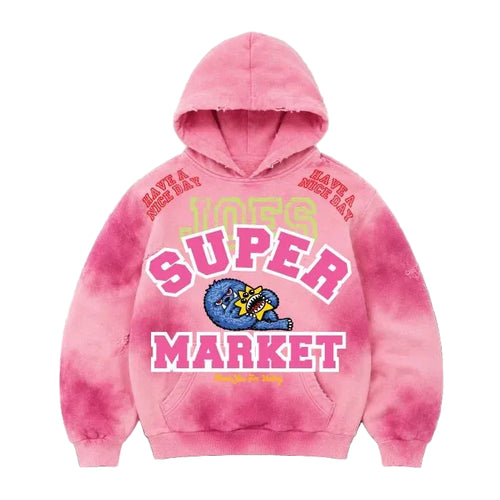 JOE'S SUPERMARKET Pigment-Wash Effect Monster Appliqué Pullover
