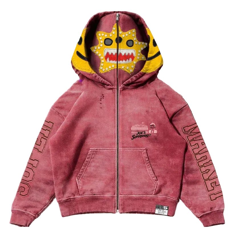 JOE'S SUPERMARKET Double-Hood Thermal-Lined Full-Zip Hoodie