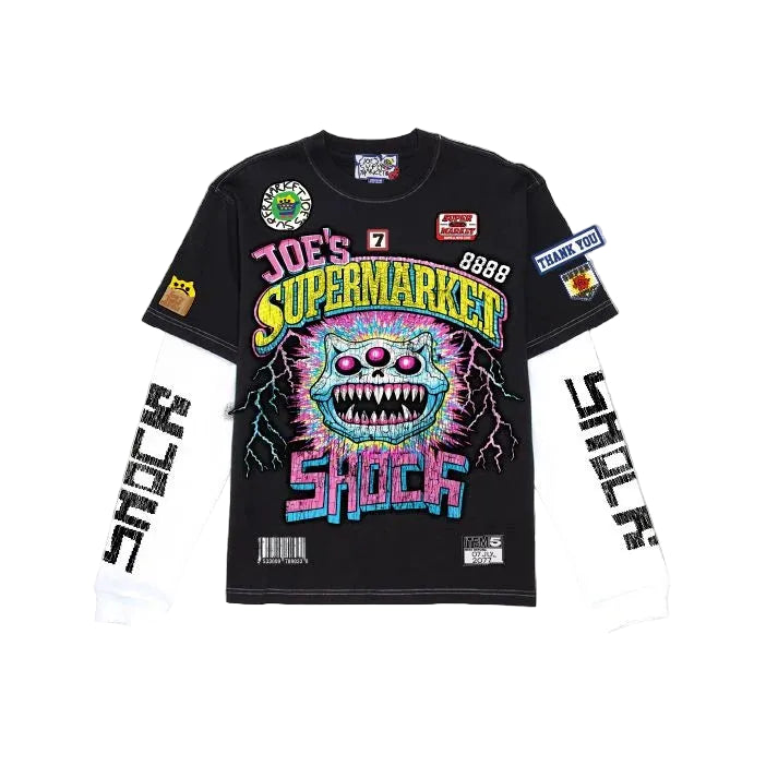 JOE'S SUPERMARKET Shock Patchwork Layered Twofer T-Shirt