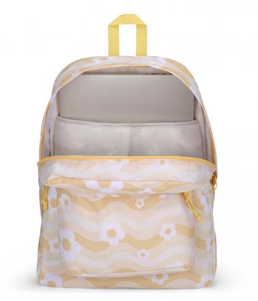 JanSport Superbreak Plus Backpack - Flower Power Yellow