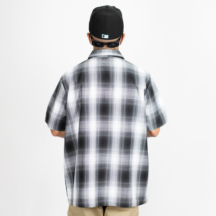 FB COUNTY Short Sleeve Checkered Zip Shirt