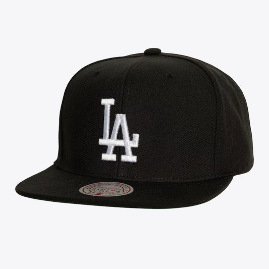 MITCHELL & NESS MLB Black Los Angeles Dodgers Top Spot Snapback Hat