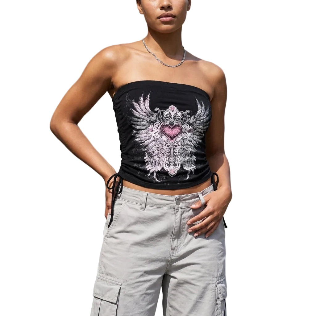 Women Rhinestones Tube Top