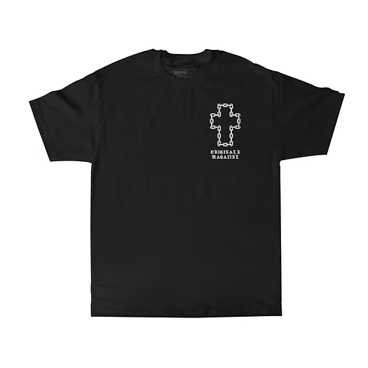 OG FAMILY Rose Cross Graphic Print T-Shirt