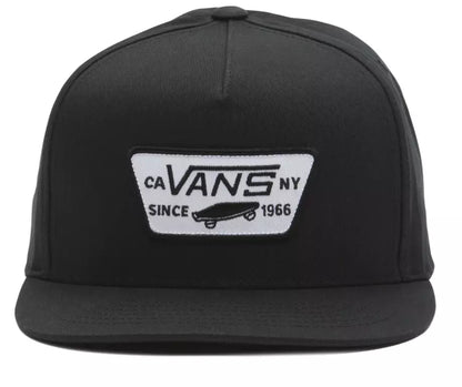 VANS Snapback Hat Mens One Size Adjustable Cotton Patch Logo Black