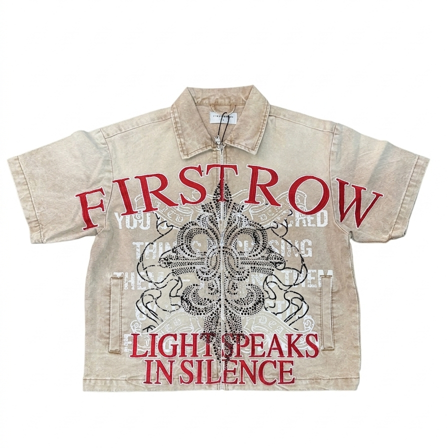 FIRST ROW Canvas Shirt W/ Stud TOP
