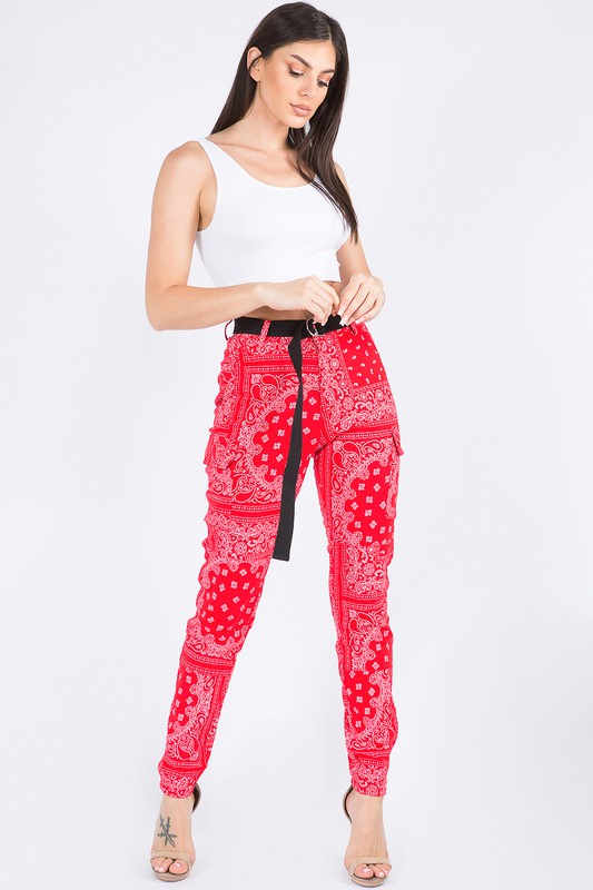 Women's Bandana Print Jogger Pants – K MOMO