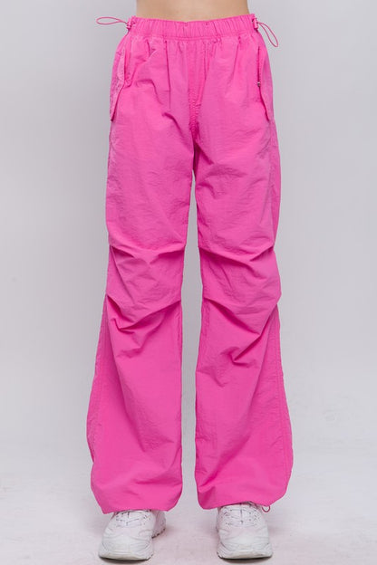 Women's Solid Nylon Parachute Pants