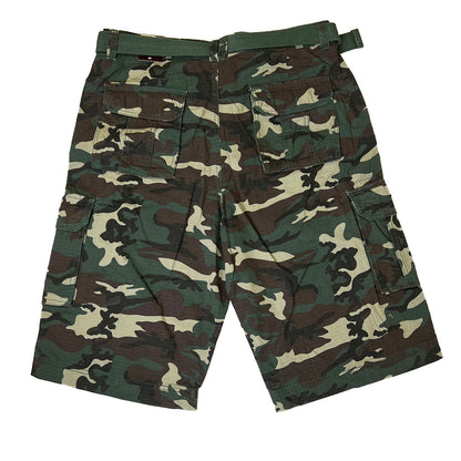 Camo Green Military Cargo Shorts with Pockets