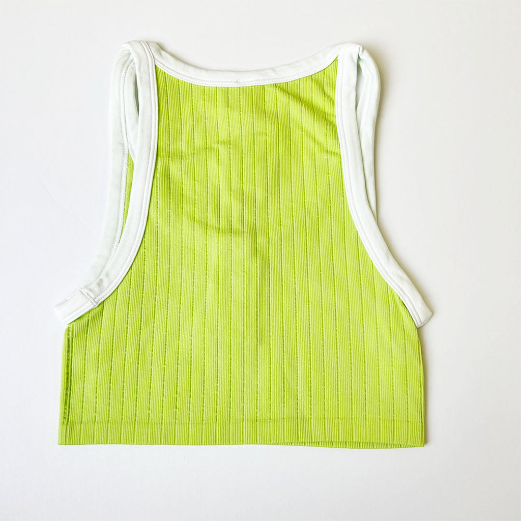 Contrast Knit Crop Top