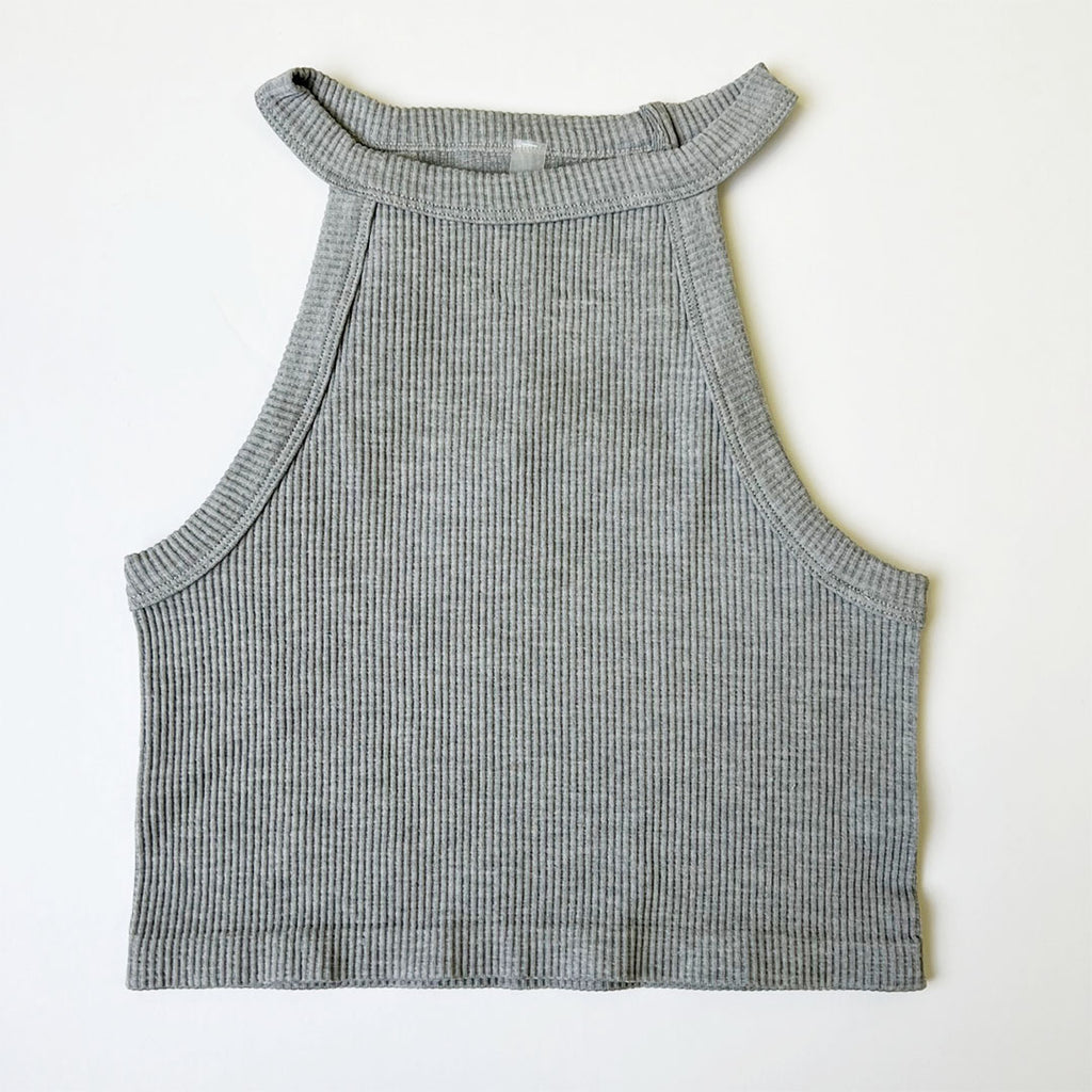 Halterneck Sleeveless Crop Tank Top