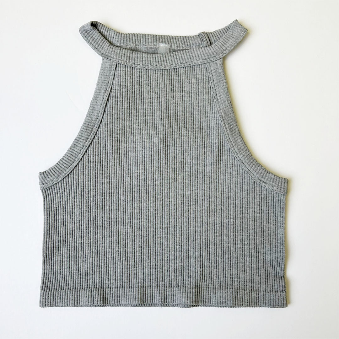 Halterneck Sleeveless Crop Tank Top
