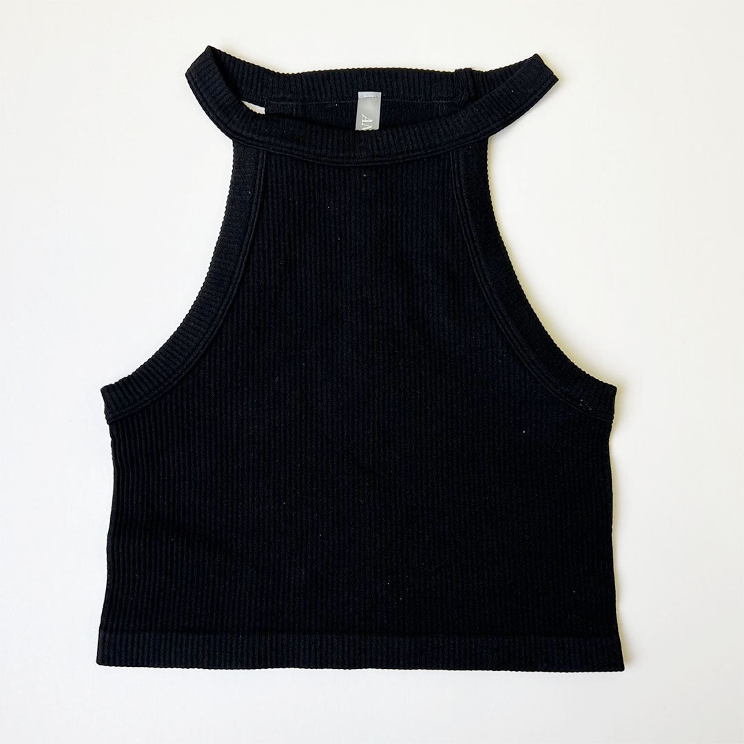 Halterneck Sleeveless Crop Tank Top