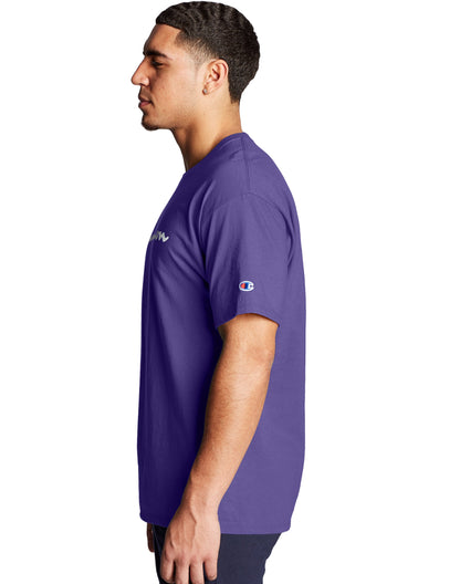 Champion Authentic Script Logo Print Jersey T-Shirt - Purple