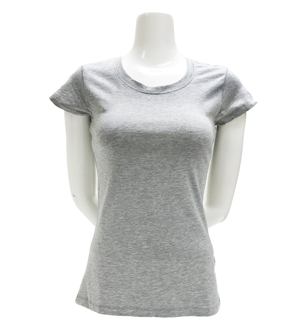 Women's Basic Plain Crew Neck T-Shirt-15 Colors ( Black ~ Yellow)