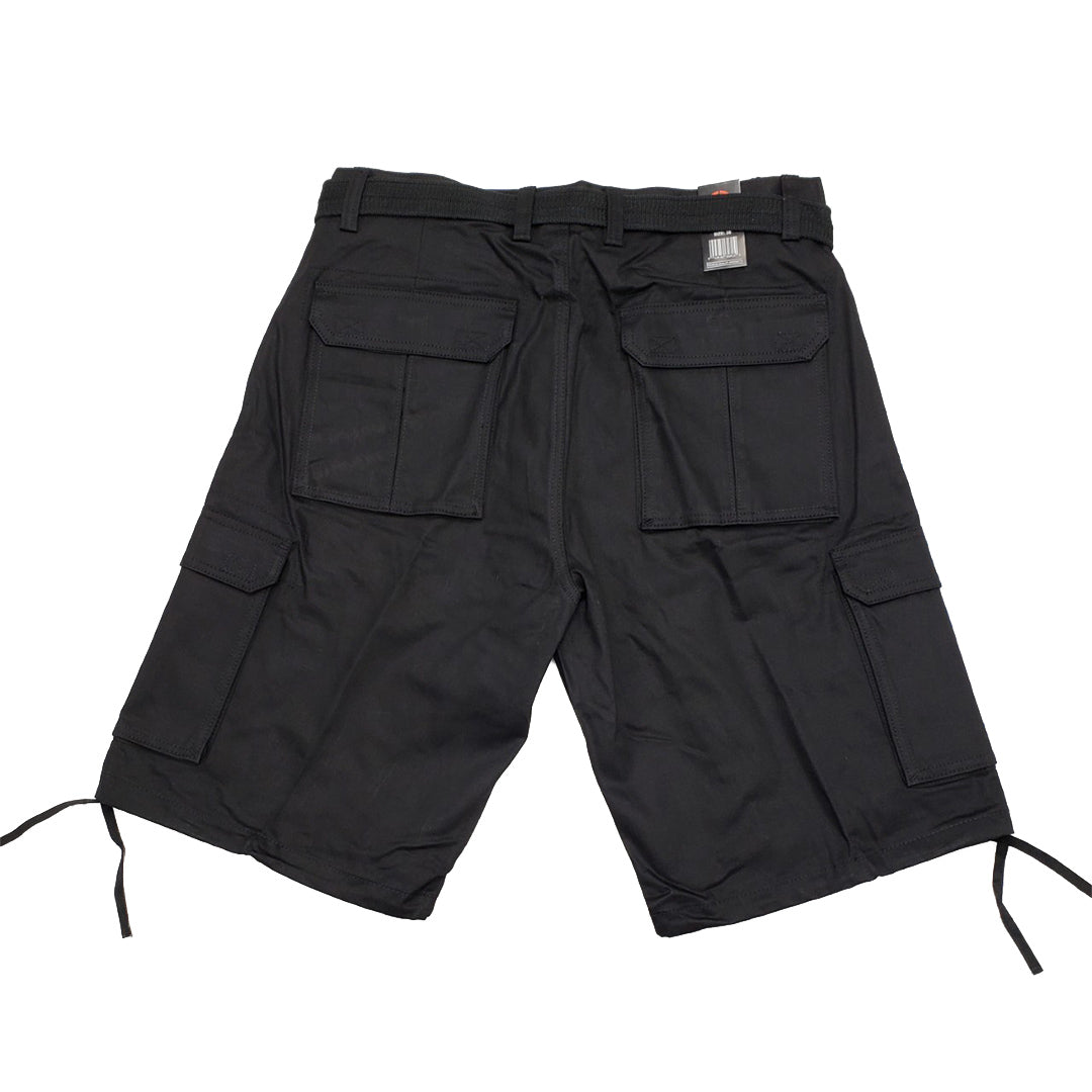 Cargo Shorts with Adjustable Twill Belt Utility Pocket