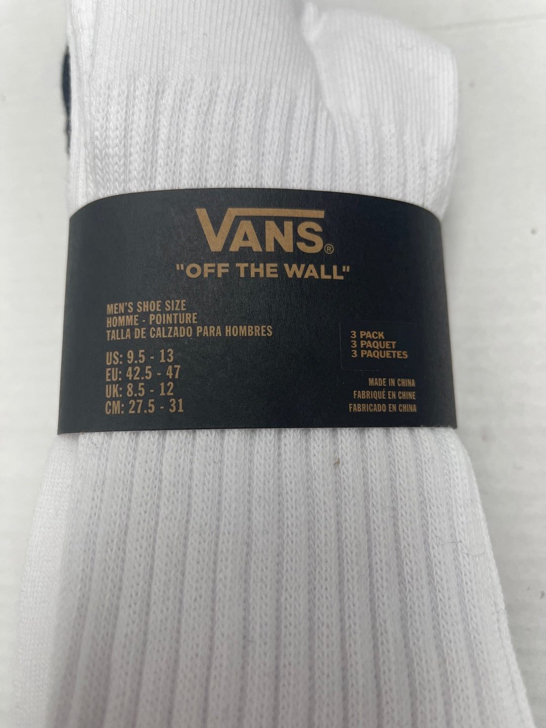 VANS 3-Pack Classic Mens Crew Socks