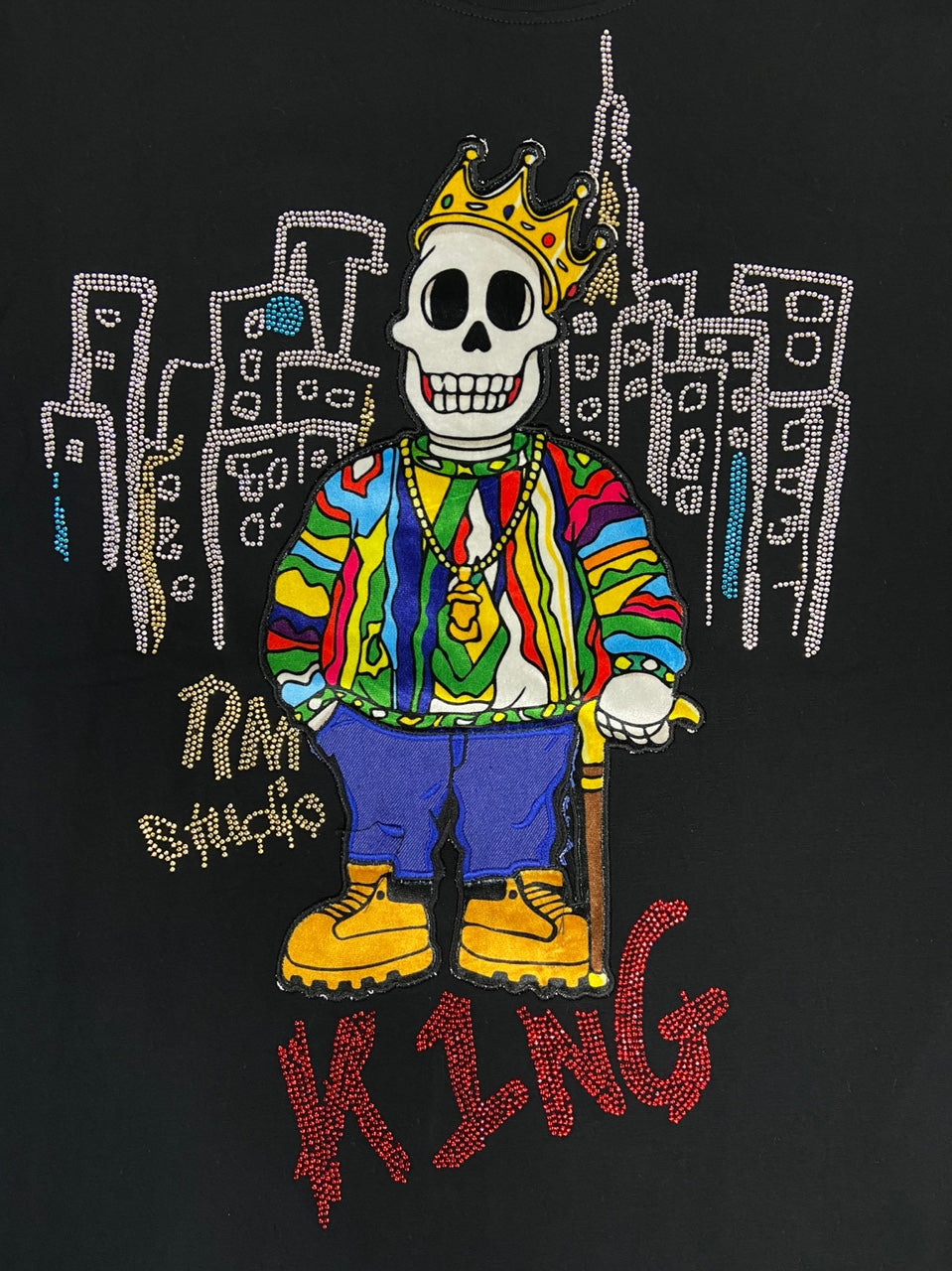 REBELMINDS Skull King Patch Graphic T-Shirt