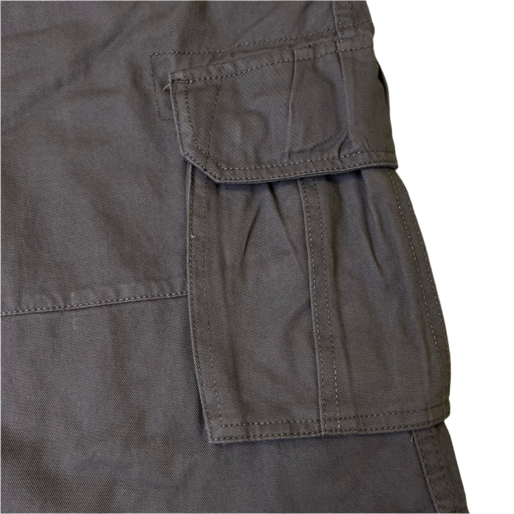 Grey Military Cargo Shorts with Pockets