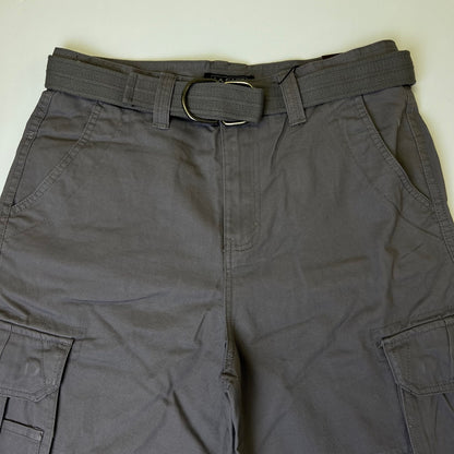 Grey Military Cargo Shorts with Pockets