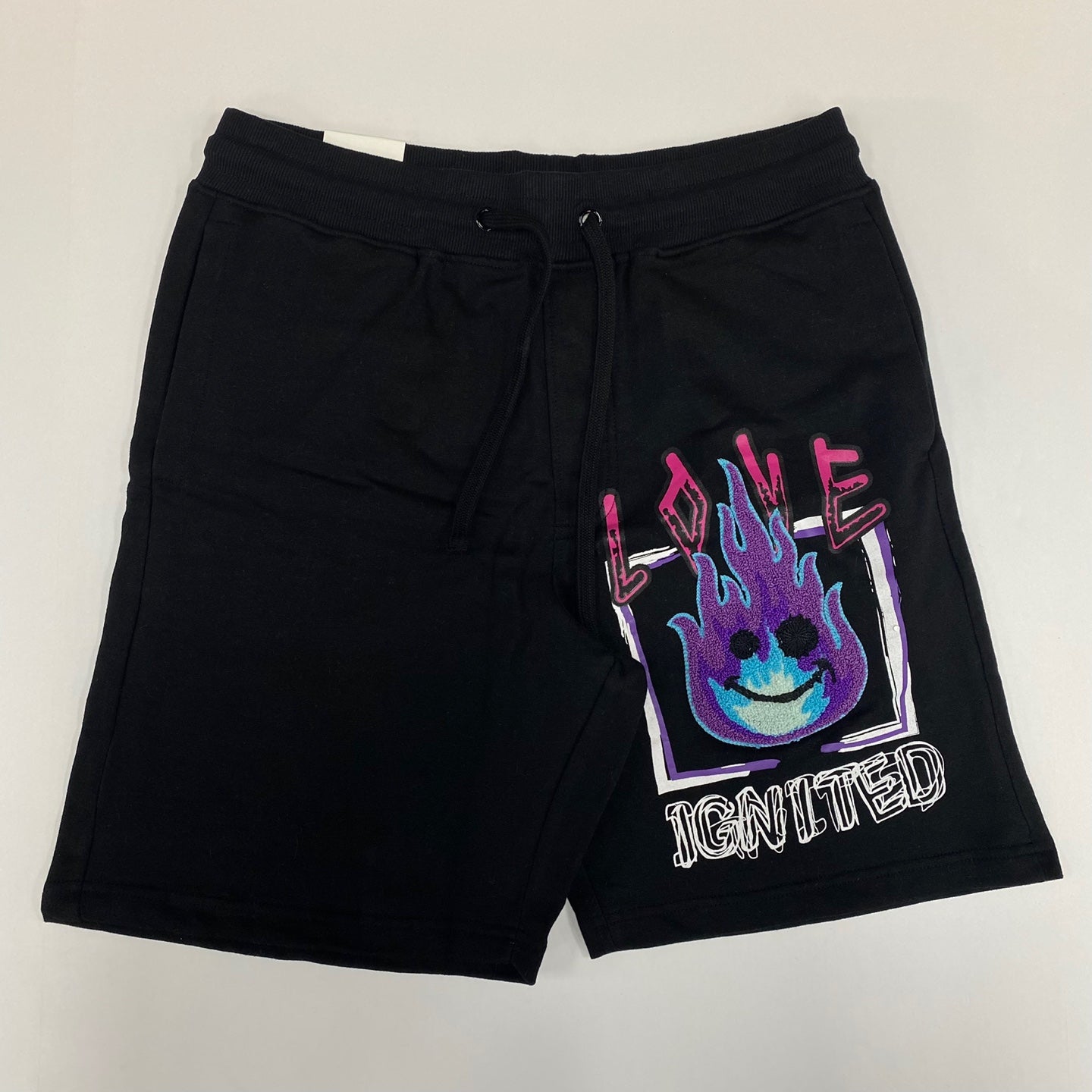 REBEL MINDS Love Ignited Patch Jogger Shorts
