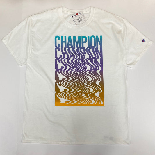 Champion Multi Script Logo Print T-Shirt - WHITE