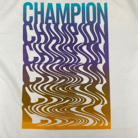 Champion Multi Script Logo Print T-Shirt - WHITE