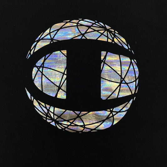Champion C Foil Logo Globe Graphic T-Shirt - Black