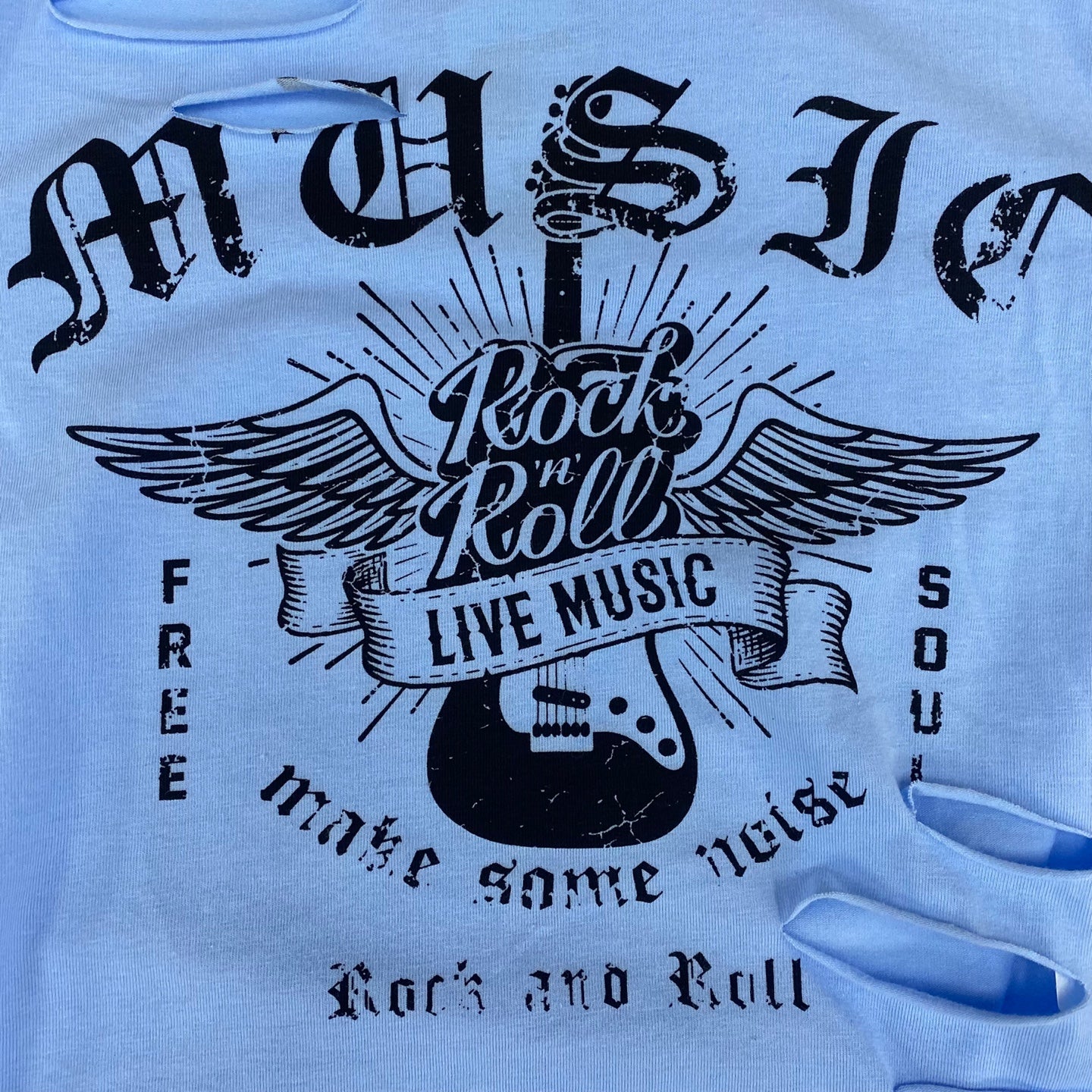 Women's Music Rock & Roll Crop Top T-Shirt