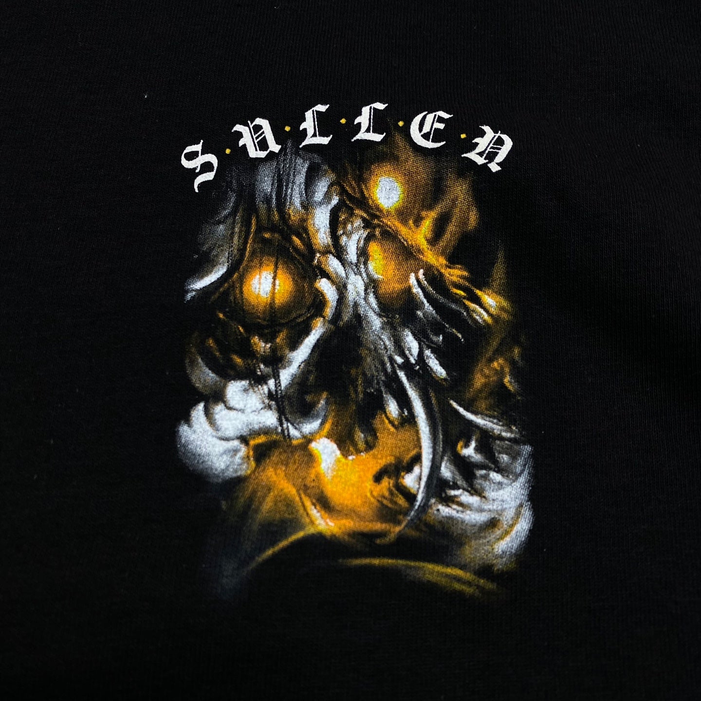 Sullen Art Collective Fire Skull Metallic Glowing Fantasy Tattoo T-Shirt