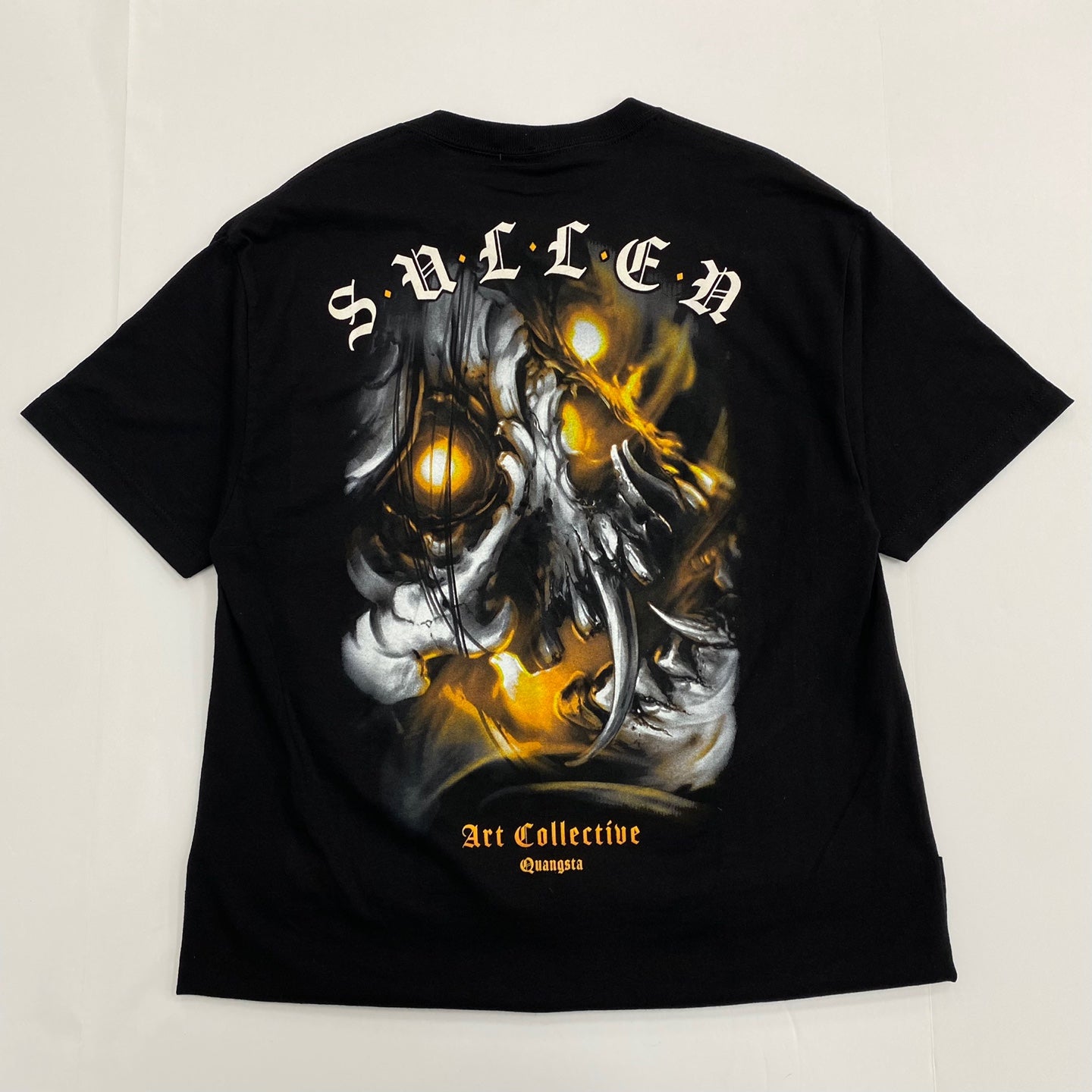 Sullen Art Collective Fire Skull Metallic Glowing Fantasy Tattoo T-Shirt
