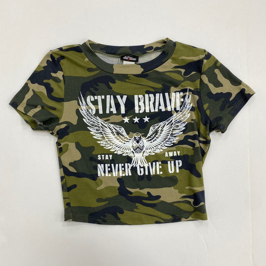 Women's Military Camo Graphic Crop Top