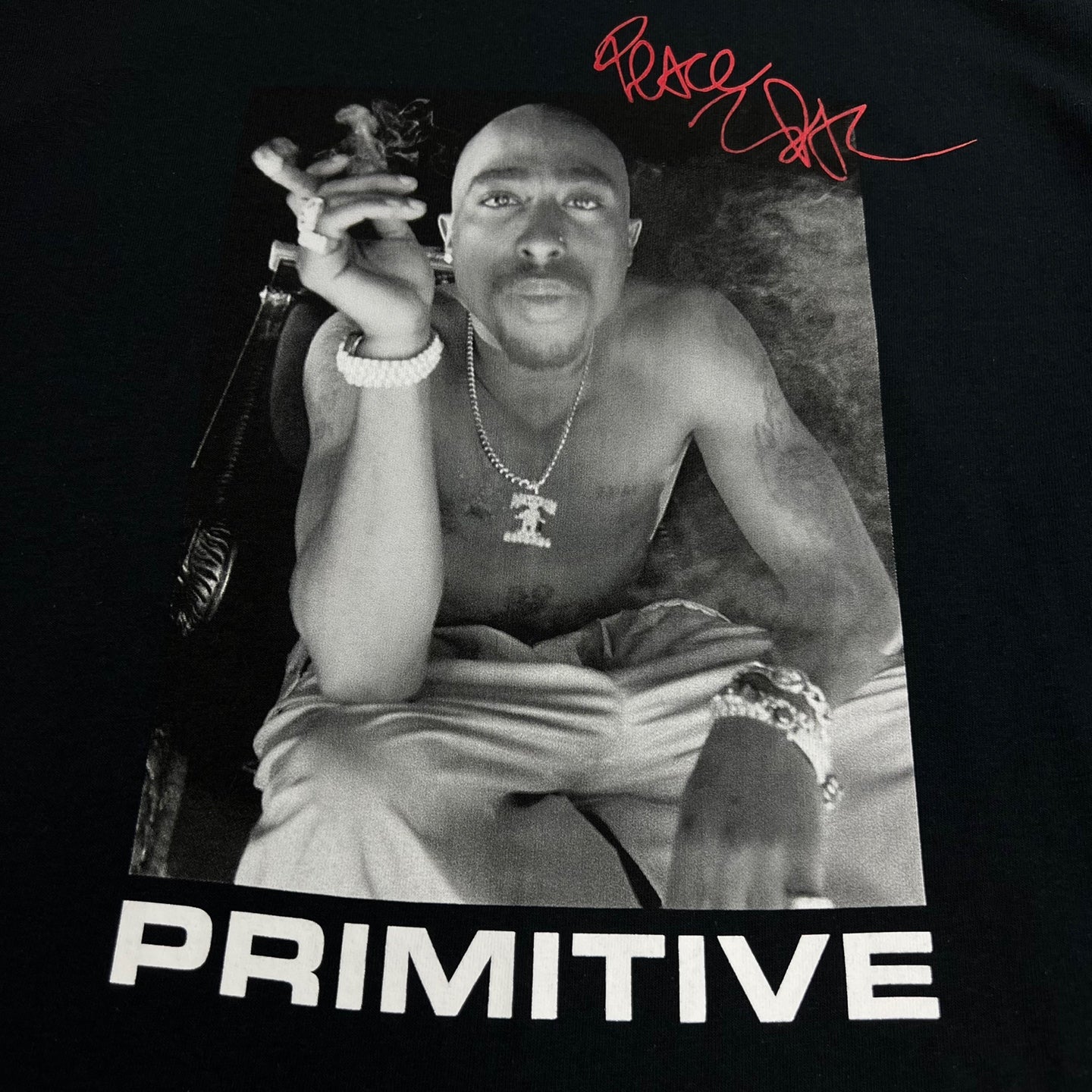 Primitive x Tupac Shakur Smoke T-Shirt - Black