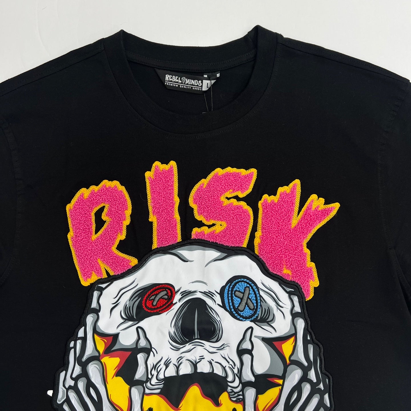 REBEL MINDS Risk Alone Rebel Mind Skull T-Shirt