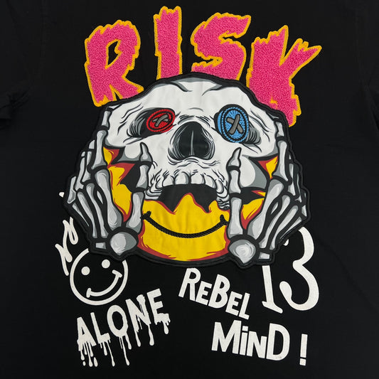 REBEL MINDS Risk Alone Rebel Mind Skull T-Shirt