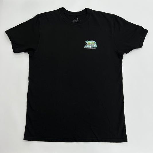 Sullen Art Collective Grim Ripper Death Skeleton Sailing Beach T-Shirt - Black