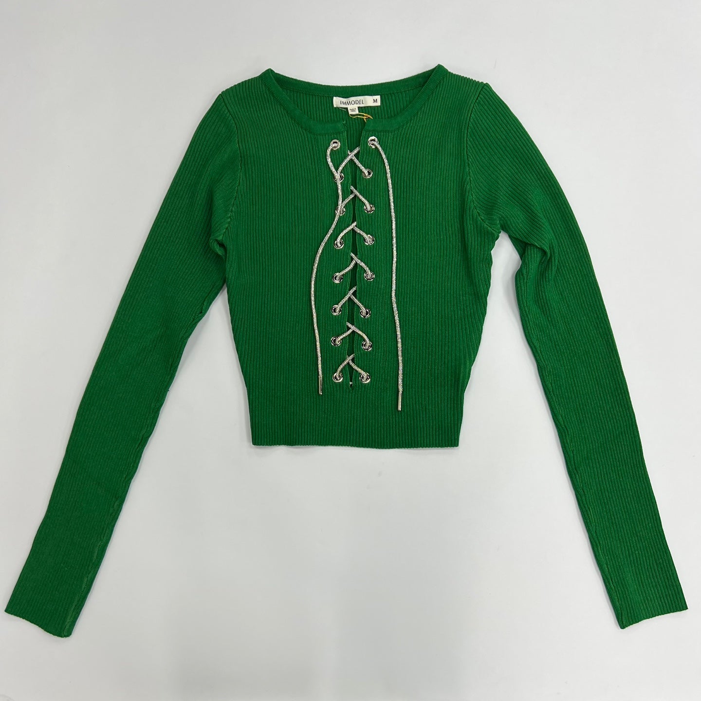 Women's Long Sleeve Sweater Top with Front Tie