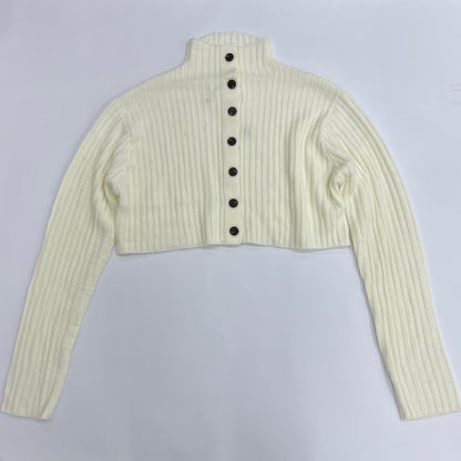 Women Button up Cropped Sweater Top