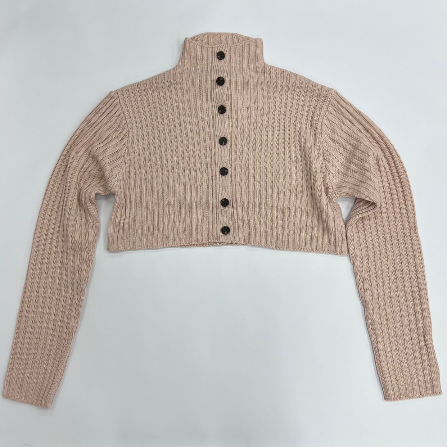 Women Button up Cropped Sweater Top