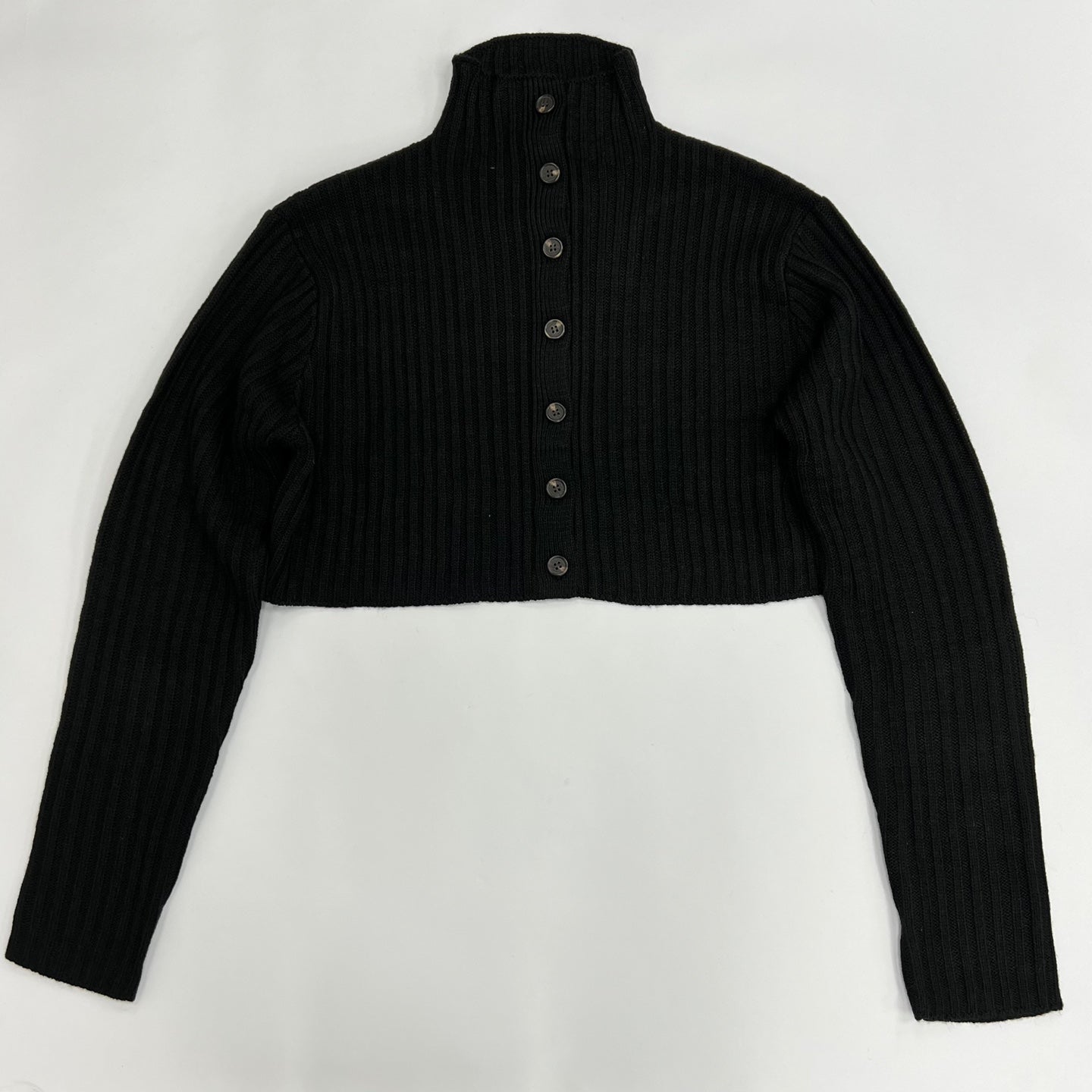 Women Button up Cropped Sweater Top