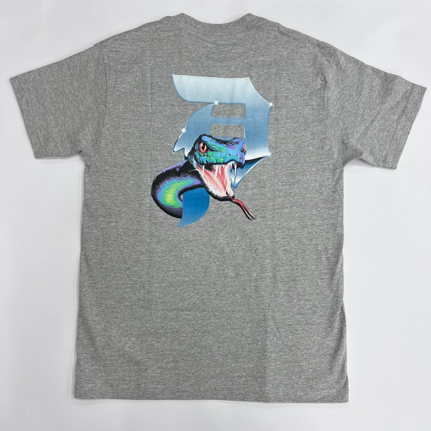 Primitive Snake Dirty P Logo Print T-Shirt - Heather Grey