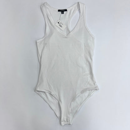 Solid Sleeveless V-neck Racerback Bodysuit with Stretch