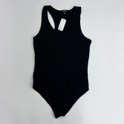 Solid Sleeveless V-neck Racerback Bodysuit with Stretch