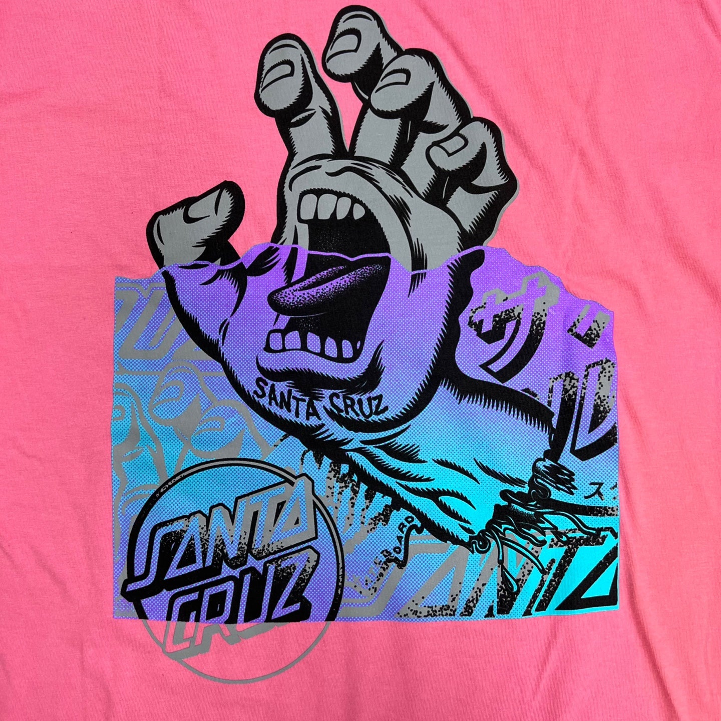SANTA CRUZ Screaming Hand Divide T-Shirt - Coral